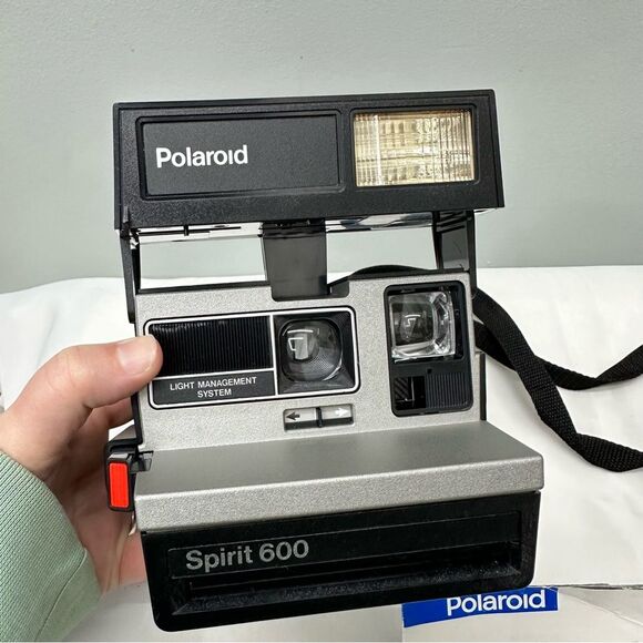 vintage Polaroid Spirit 600 light management system grey silver instant camera - Picture 2 of 6